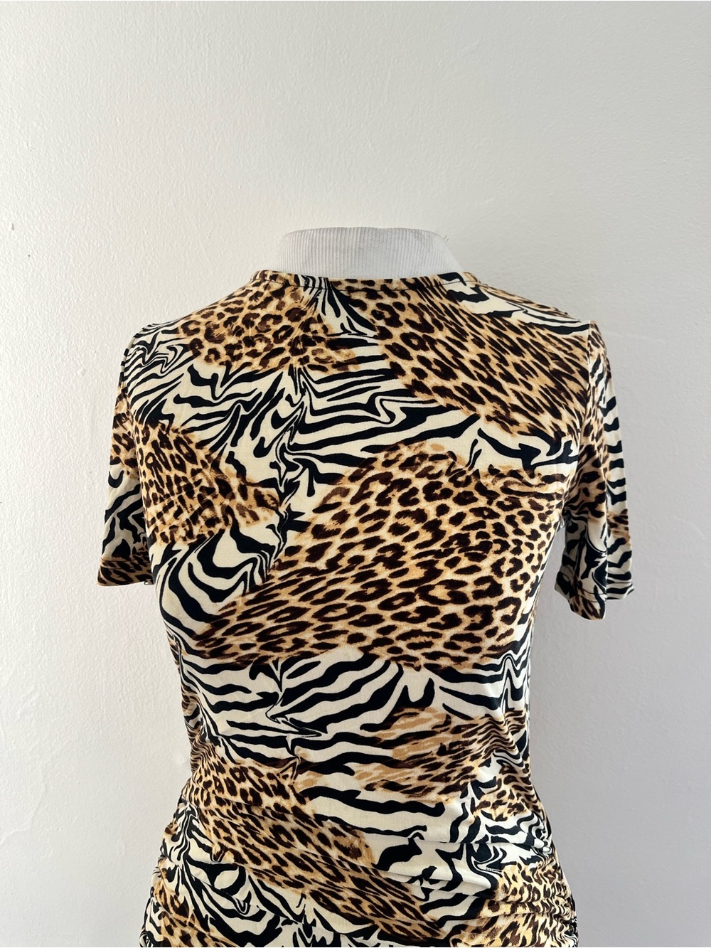 VENUS Animal Print Top in Black, White & Brown